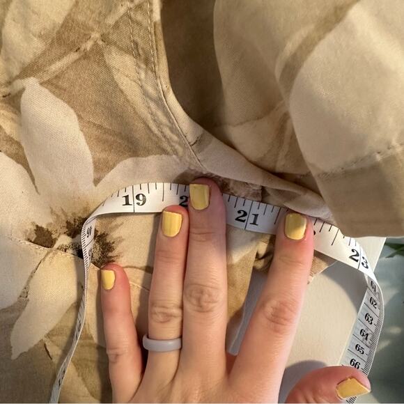 Vintage Liz Claiborne Neutral Floral Silk Blouse Large - Picture 6 of 10